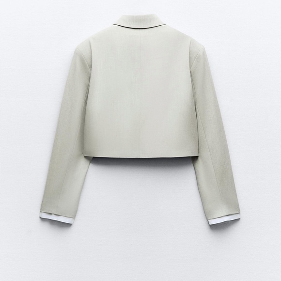 ZARA PATCH POCKET CROPPED BLAZER - Picture 4 of 4